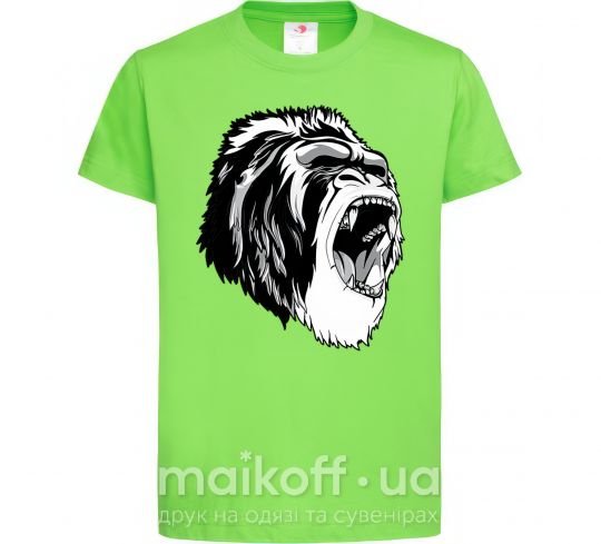 Детская футболка Серая горилла Лаймовый фото