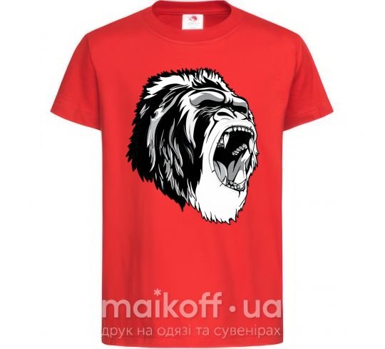 Дитяча футболка Серая горилла Червоний фото