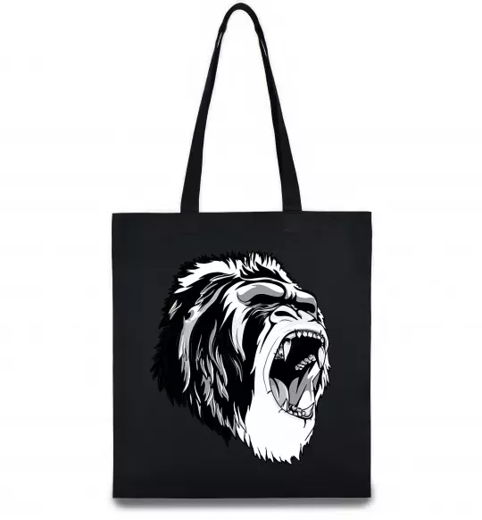 Еко-сумка Сіра горила Чорний фото