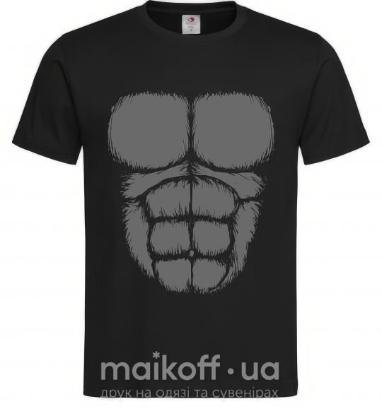 Чоловіча футболка Торс гориллы Чорний фото