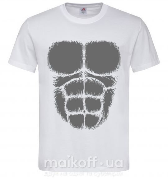 Мужская футболка Торс гориллы Белый фото