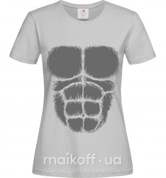 Жіноча футболка Торс гориллы Сірий фото