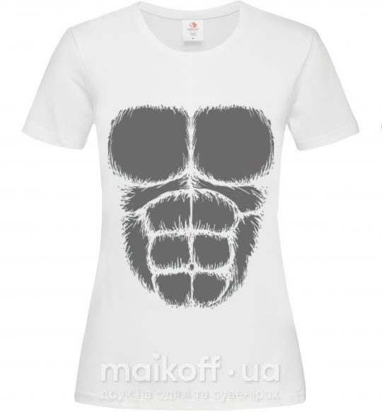 Женская футболка Торс гориллы Белый фото