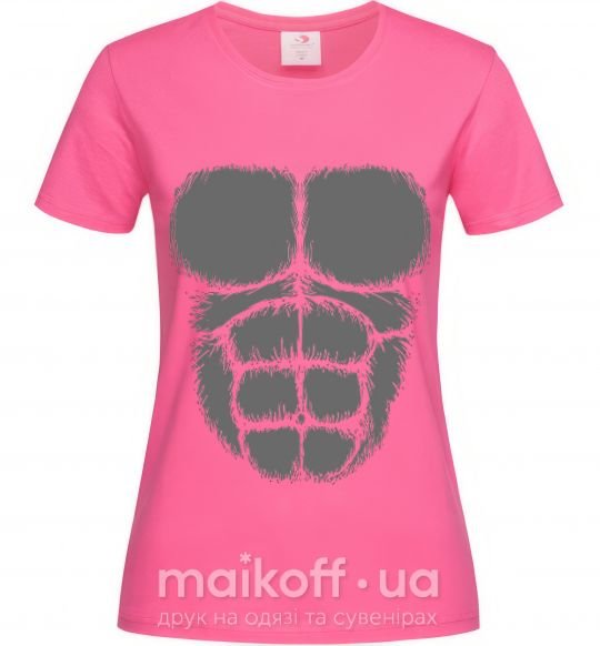 Жіноча футболка Торс гориллы Яскраво-рожевий фото