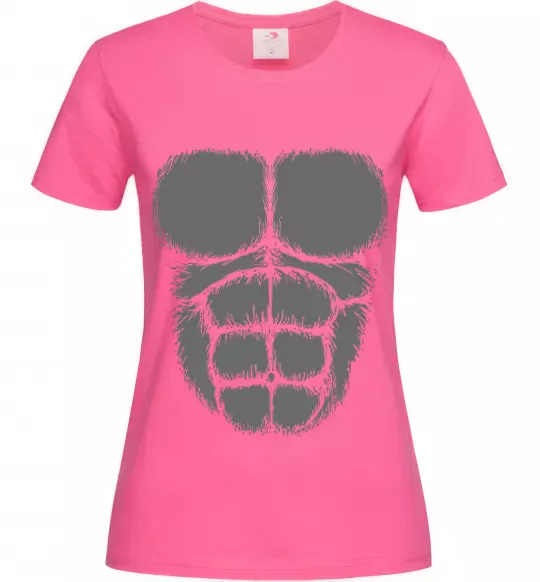 Женская футболка Торс горили Ярко-розовый фото