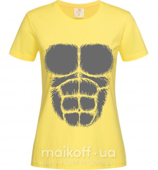 Женская футболка Торс гориллы Лимонный фото