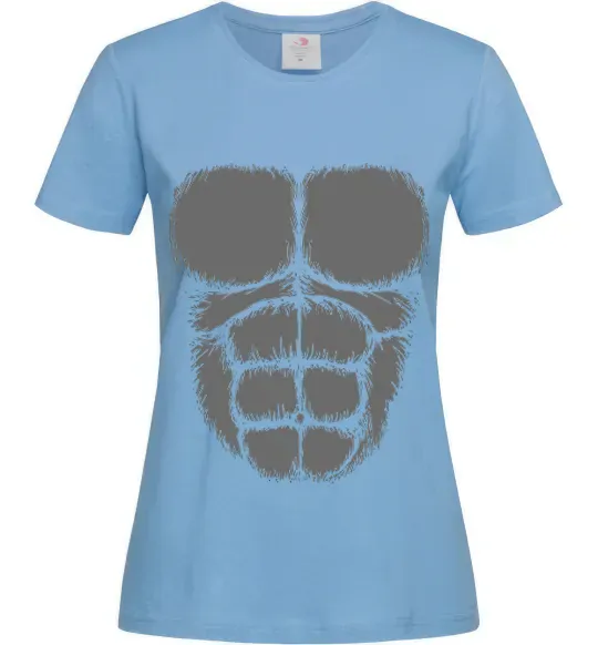 Женская футболка Торс горили Голубой фото