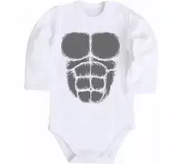 Детский боди Розлючена горила Белый фото