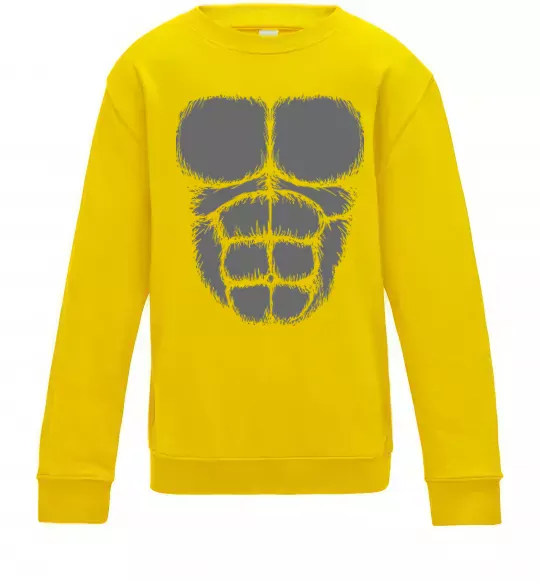 Детский Свитшот Торс горили Солнечно желтый фото