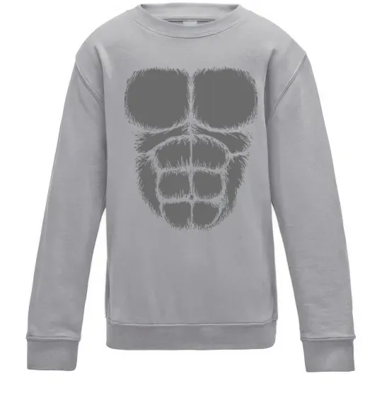 Детский Свитшот Торс горили Серый меланж фото