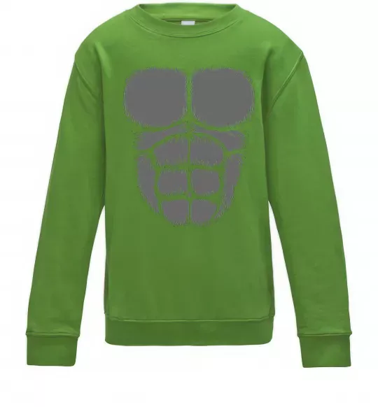 Детский Свитшот Торс горили Лаймовый фото