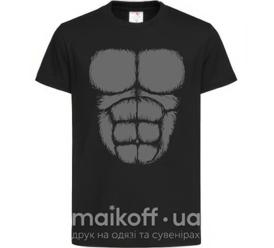 Дитяча футболка Торс гориллы Чорний фото