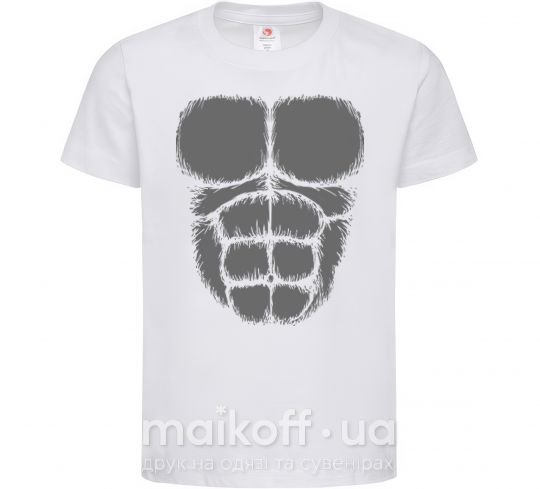 Детская футболка Торс гориллы Белый фото