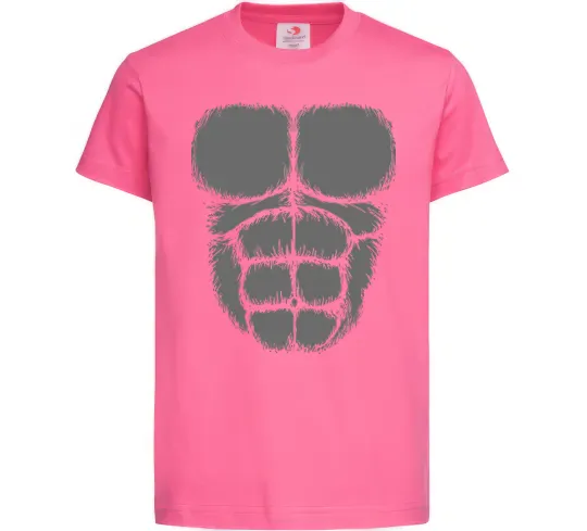 Детская футболка Торс горили Ярко-розовый фото