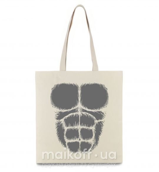 Эко-сумка Торс гориллы Бежевый фото