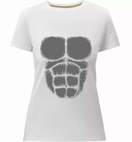 Жіноча преміум футболка Торс горили Білий фото