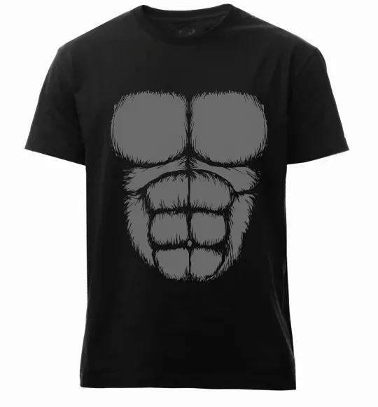 Мужская премиум футболка Торс горили Черный фото