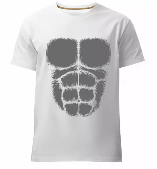 Мужская премиум футболка Торс горили Белый фото