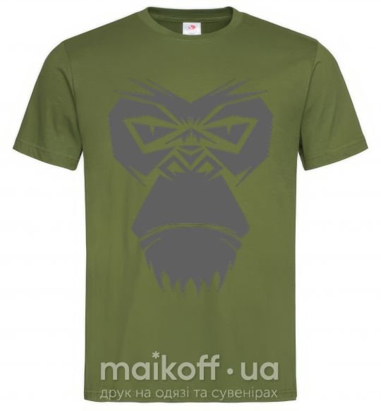 Мужская футболка Gorilla face Оливковый фото