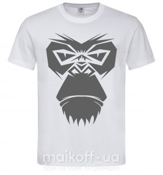 Мужская футболка Gorilla face Белый фото