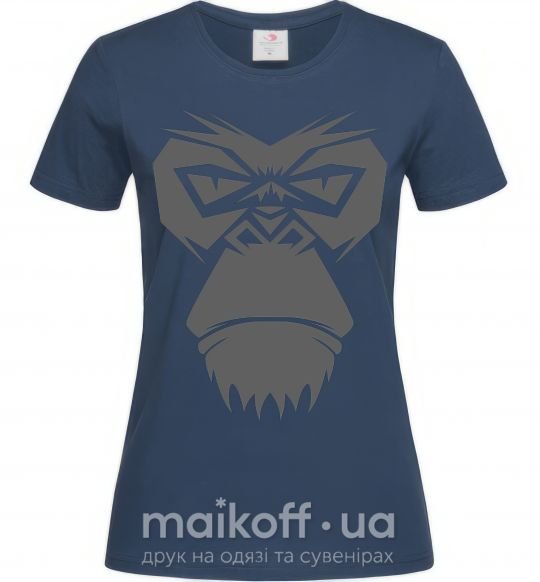 Женская футболка Gorilla face Темно-синий фото