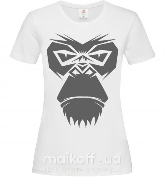 Жіноча футболка Gorilla face Білий фото