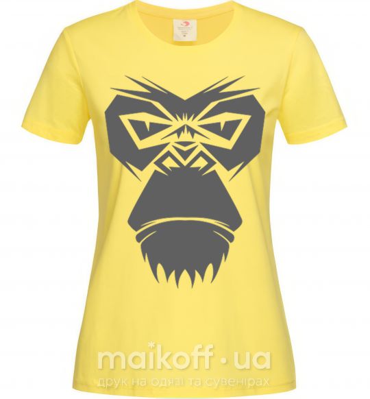 Жіноча футболка Gorilla face Лимонний фото