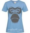 Женская футболка Gorilla face Голубой фото