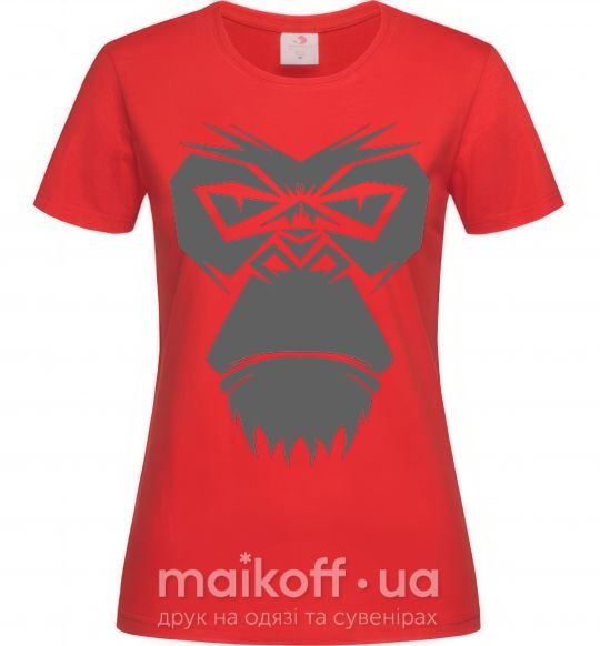 Женская футболка Gorilla face Красный фото