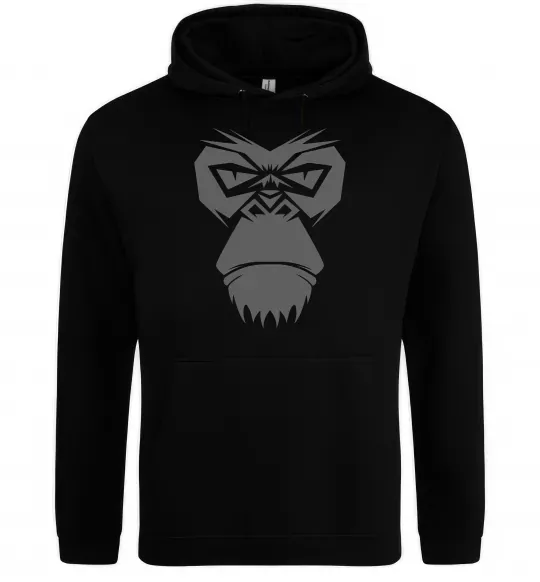 Мужская толстовка (худи) Gorilla face Черный фото