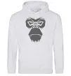 Мужская толстовка (худи) Gorilla face Серый меланж фото
