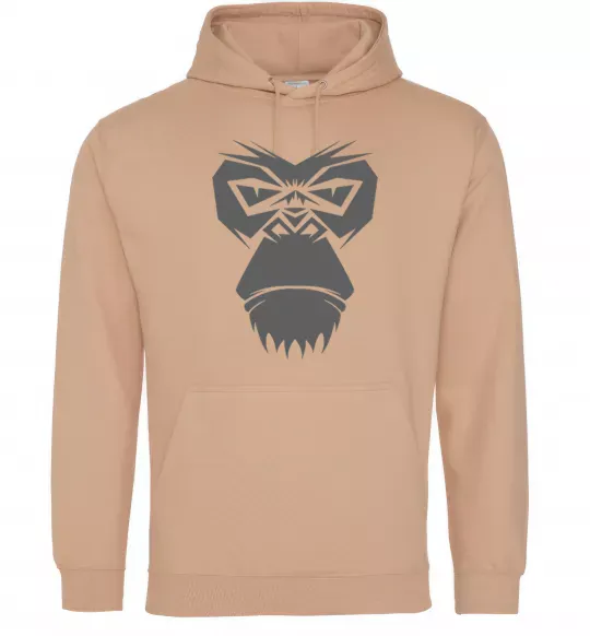 Мужская толстовка (худи) Gorilla face Песочный фото