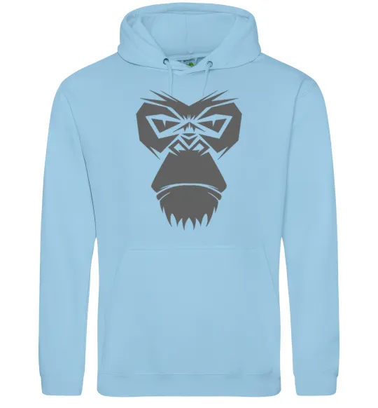 Женская толстовка (худи) Gorilla face Голубой фото