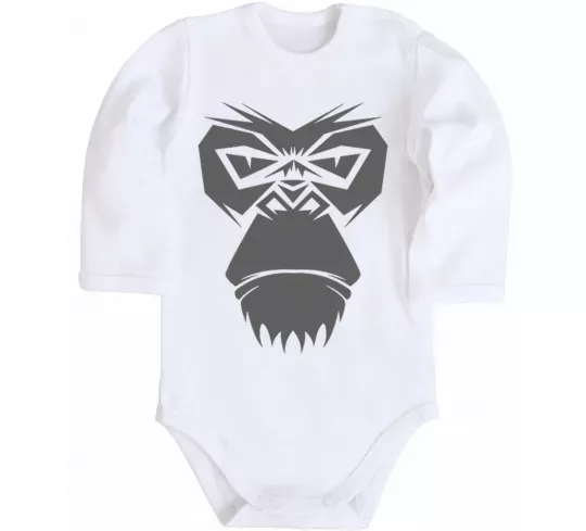 Детский боди Gorilla face Белый фото