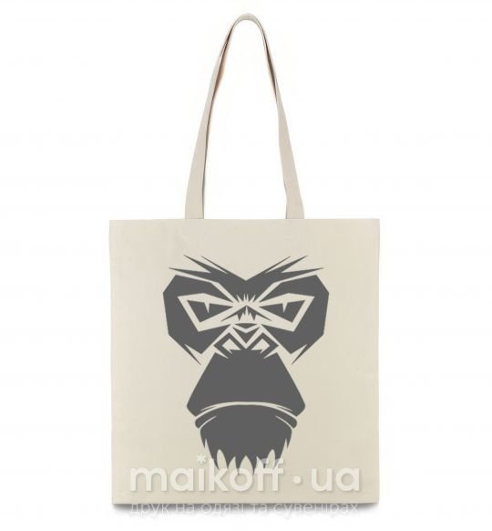 Еко-сумка Gorilla face Бежевий фото