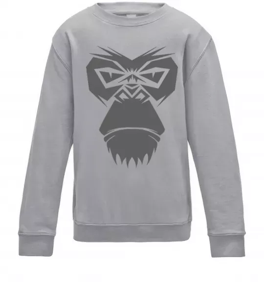 Детский Свитшот Gorilla face Серый меланж фото