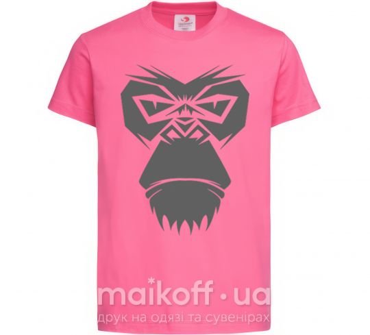 Детская футболка Gorilla face Ярко-розовый фото