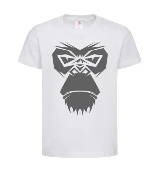 Детская футболка Gorilla face Белый фото