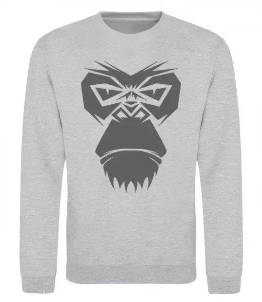 Світшот Gorilla face Сірий меланж фото