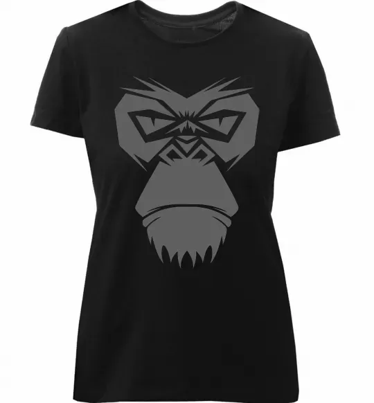 Жіноча преміум футболка Gorilla face Чорний фото