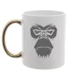Чашка с цветной ручкой Gorilla face Золото фото