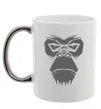 Чашка с цветной ручкой Gorilla face Серебро фото