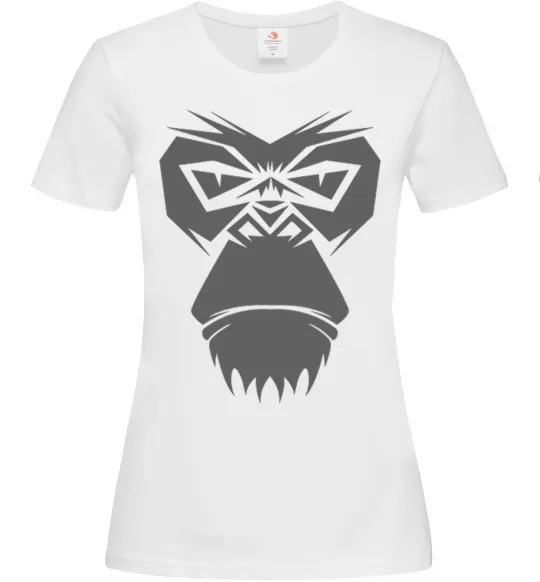 Жіноча футболка Gorilla face Білий фото