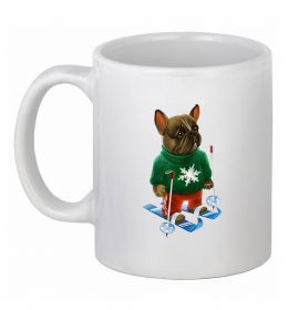 Чашка керамическая Бульдог на лижах Чашка керамическая Бульдог на лижах