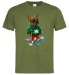 Чоловіча футболка Бульдог на лижах Оливковий Чоловіча футболка Бульдог на лижах Оливковий фото