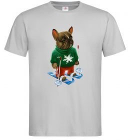 Чоловіча футболка Бульдог на лижах Чоловіча футболка Бульдог на лижах