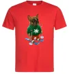Чоловіча футболка Бульдог на лижах Червоний Чоловіча футболка Бульдог на лижах Червоний фото