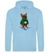 Жіноча толстовка (худі) Бульдог на лижах Блакитний фото