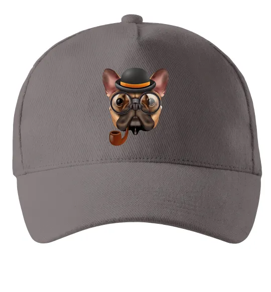 Кепка Бульдог з сигарою Серый фото
