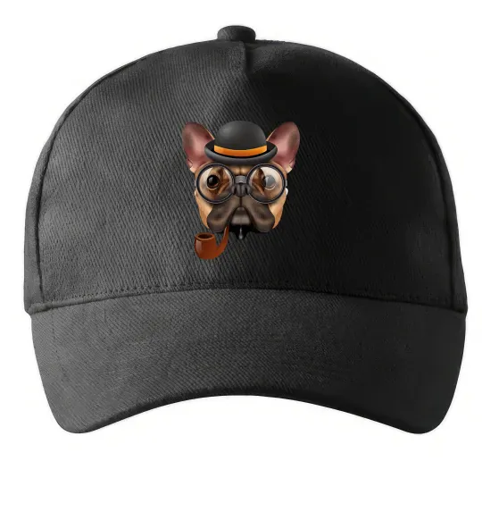 Кепка Бульдог з сигарою Черный фото